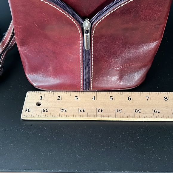 Genuine Leather made in Italy Burgundy crossbody bag - Picture 6 of 10